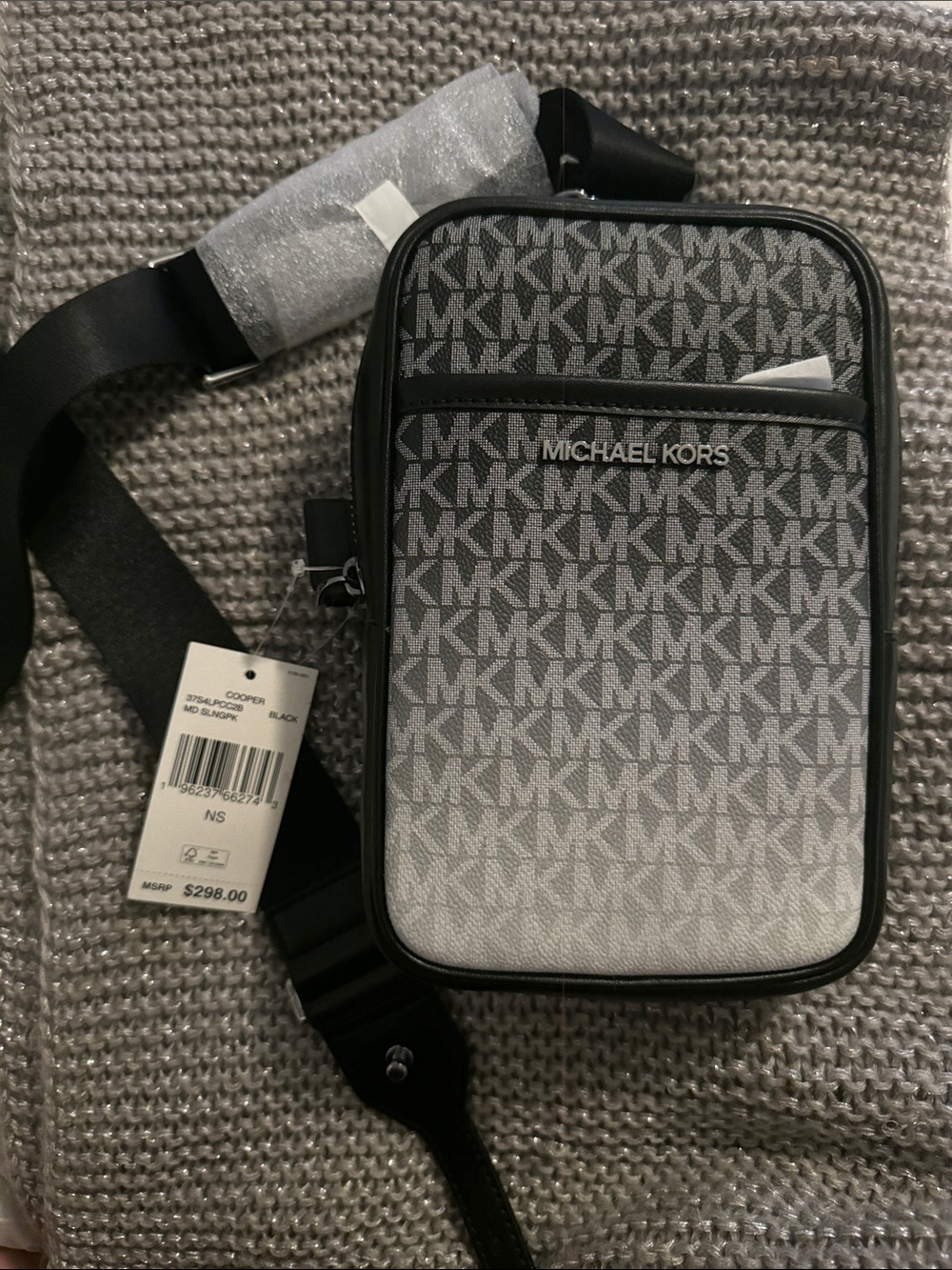 Michael Kors Men's Gray MK Logo Belt Bag